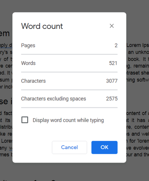 How To Check Word Count Of Google Docs