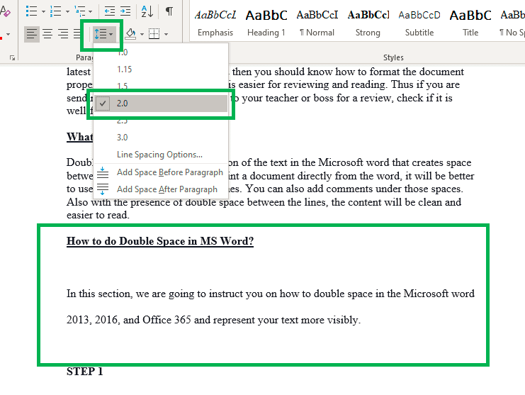 How To Double Space In Ms Word Officebeginner