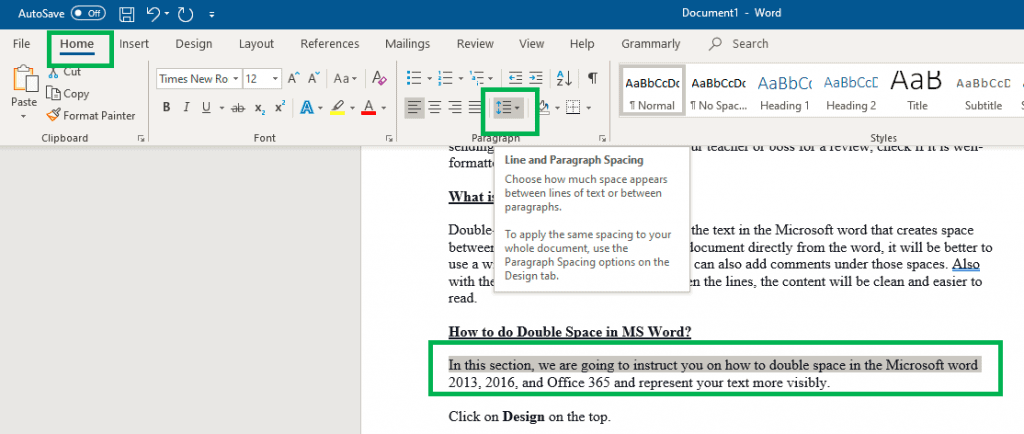 How To Double Space In Ms Word Officebeginner