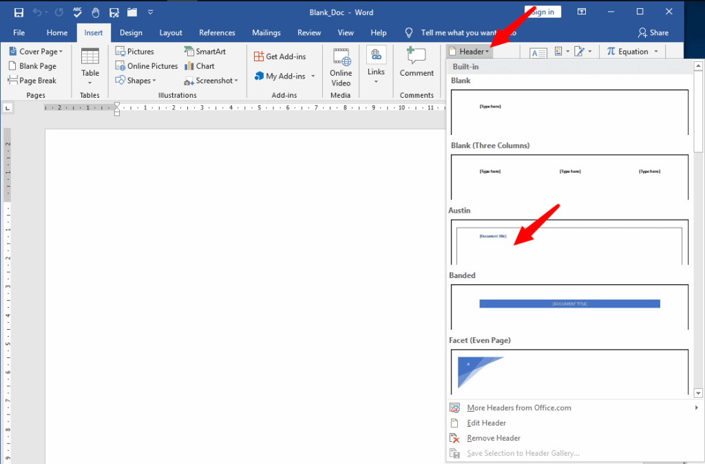 How To Add Header Page Number In Word