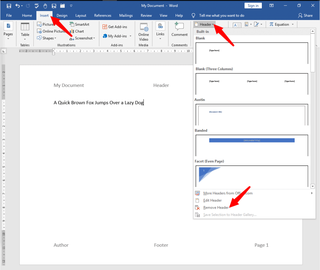 How to Delete Header and Footer in Word OfficeBeginner