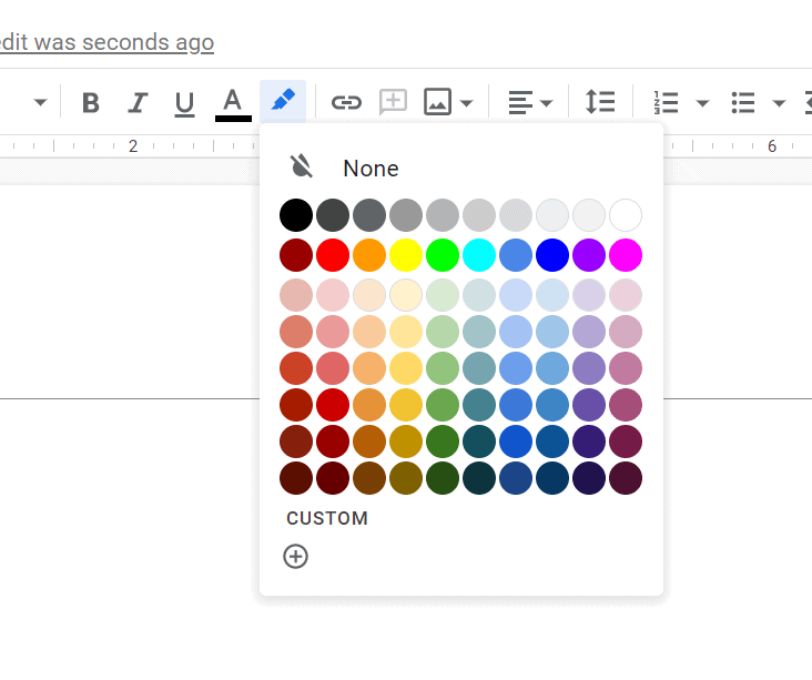 Change the Color of Line - Google Doc