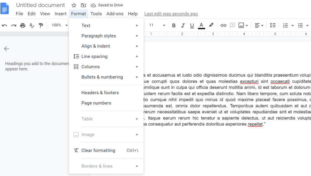 how to make a line in google docs for resume