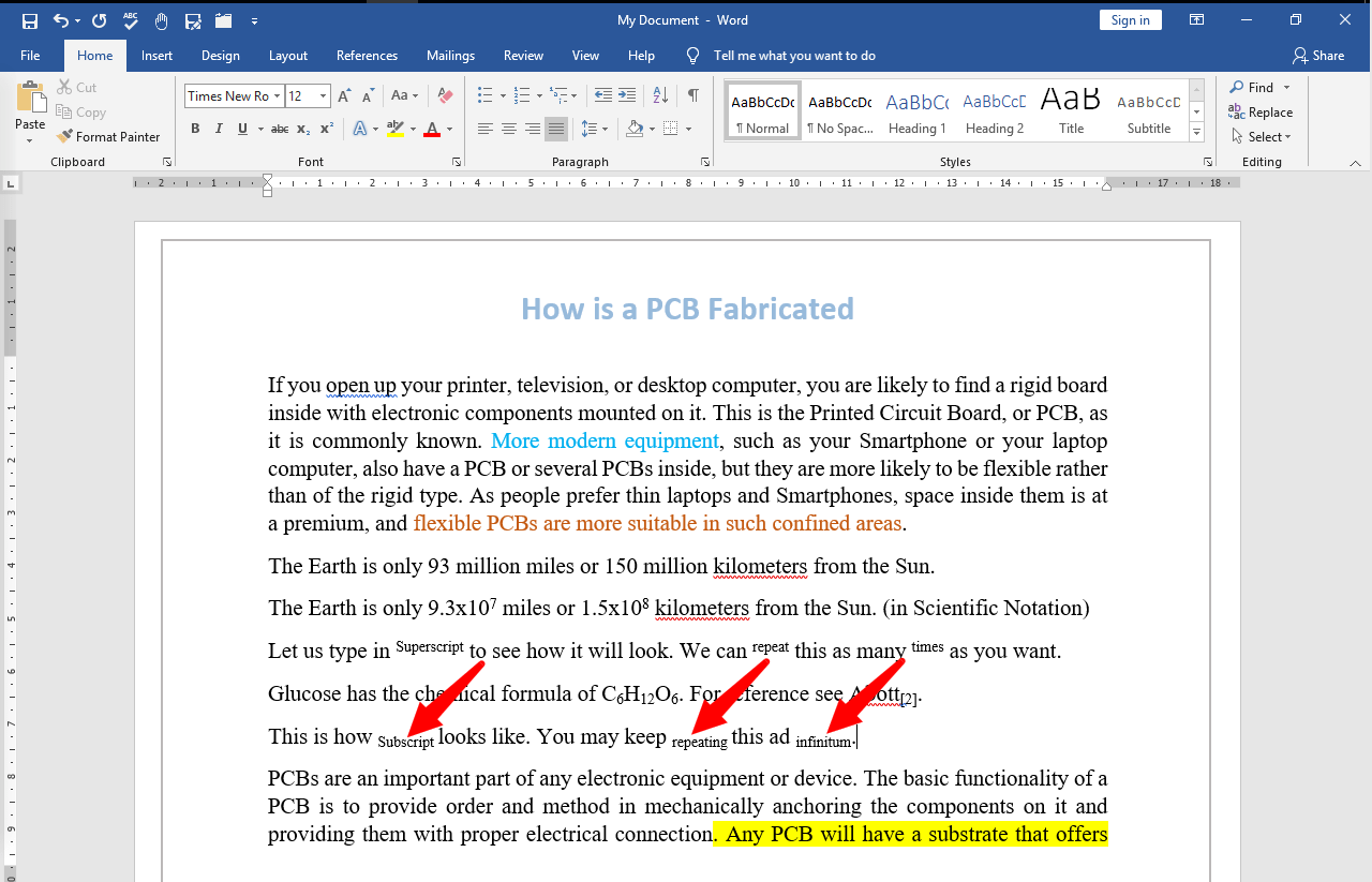 How to do Superscript and Subscript in MS Word - OfficeBeginner