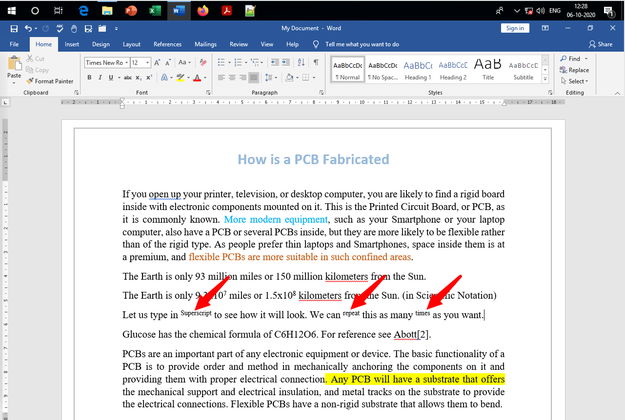 How to do Superscript and Subscript in MS Word - OfficeBeginner