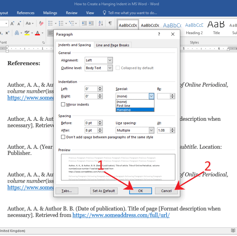 How To Do A Hang Indent On Microsoft Word