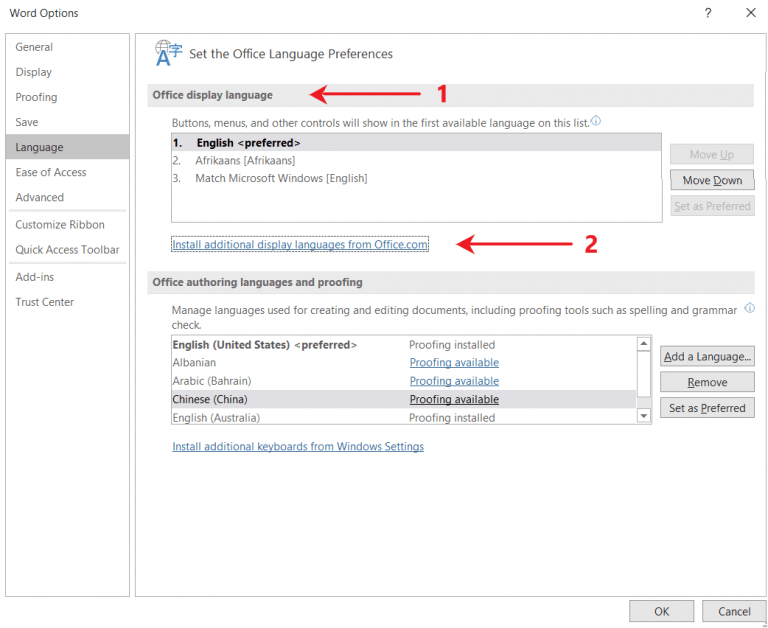 How to change the language in MS Word - OfficeBeginner