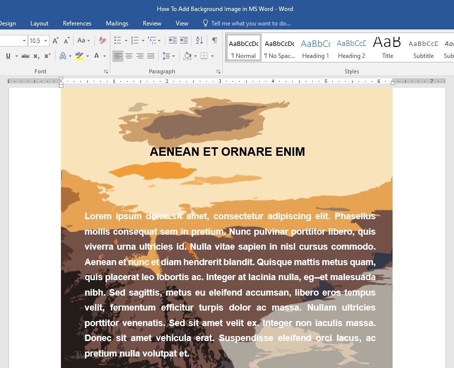 Hình ảnh là yếu tố không thể thiếu khi làm tài liệu, đặc biệt là trong Microsoft Word. Nhưng bạn có biết cách chèn hình ảnh nền vào tài liệu Word của mình không? Hãy cùng xem hình ảnh này để biết cách tạo ra một tài liệu với hình ảnh nền cực đẹp.