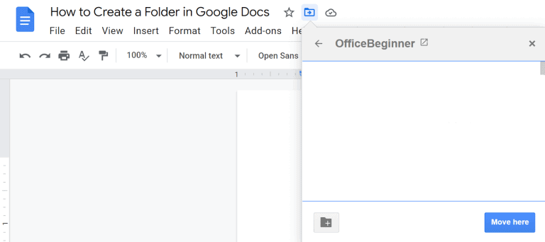 How to create a folder in Google Docs - OfficeBeginner