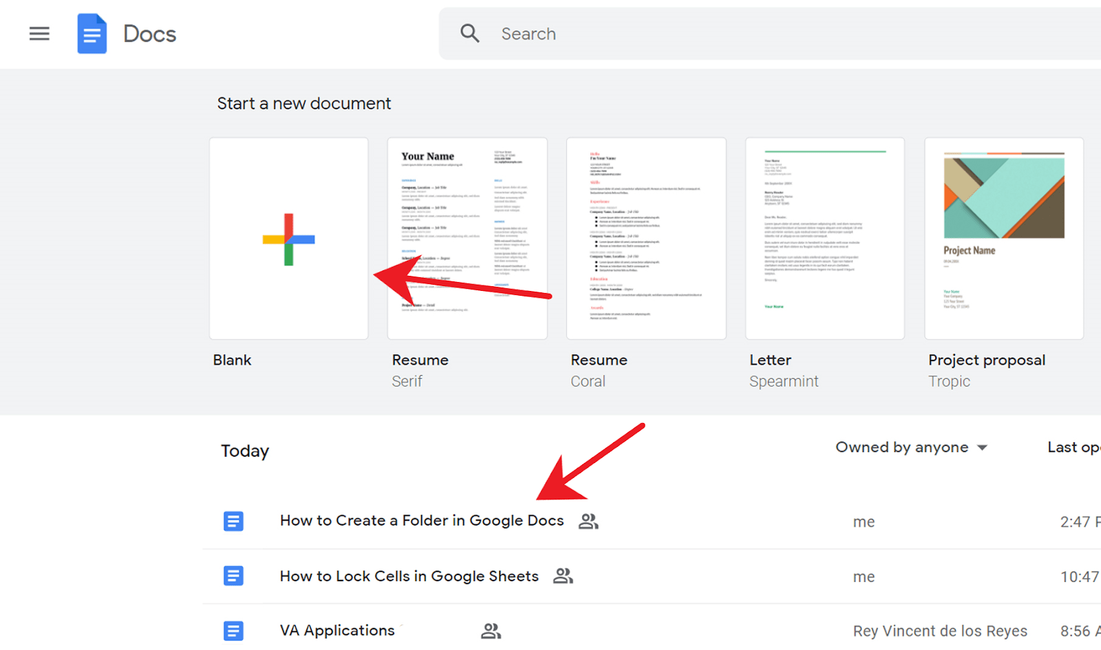 How to create a folder in Google Docs - OfficeBeginner
