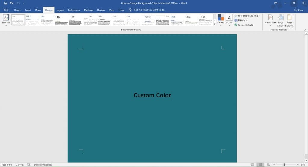 How to change background color in MS Word - OfficeBeginner