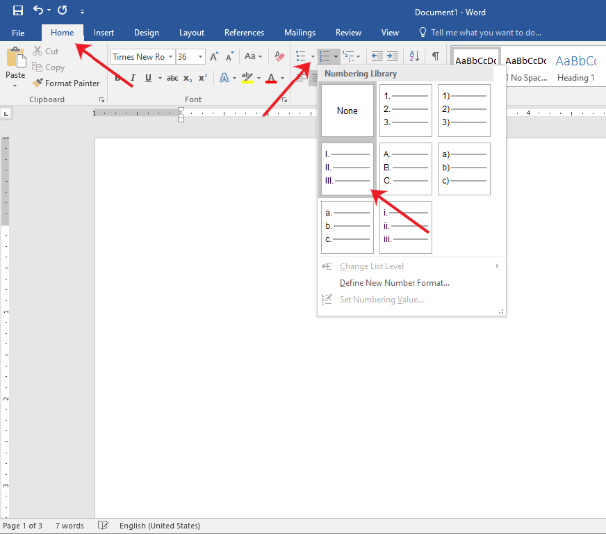 how-do-i-change-my-header-from-numbers-to-roman-numerals-in-the-micros