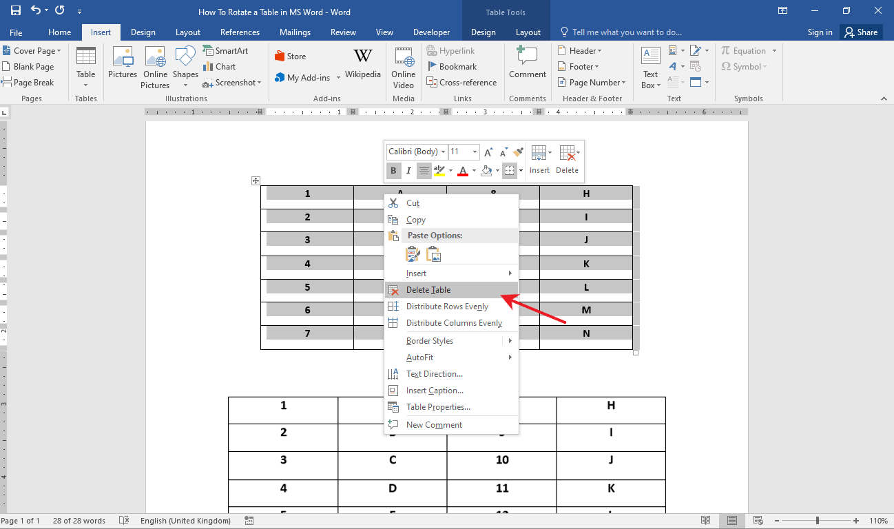 How To Rotate A Table In Word Officebeginner 7243