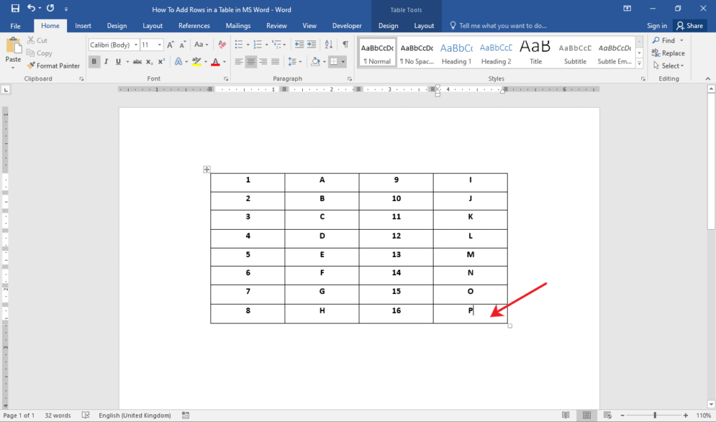 Inserting Rows In Word 9763