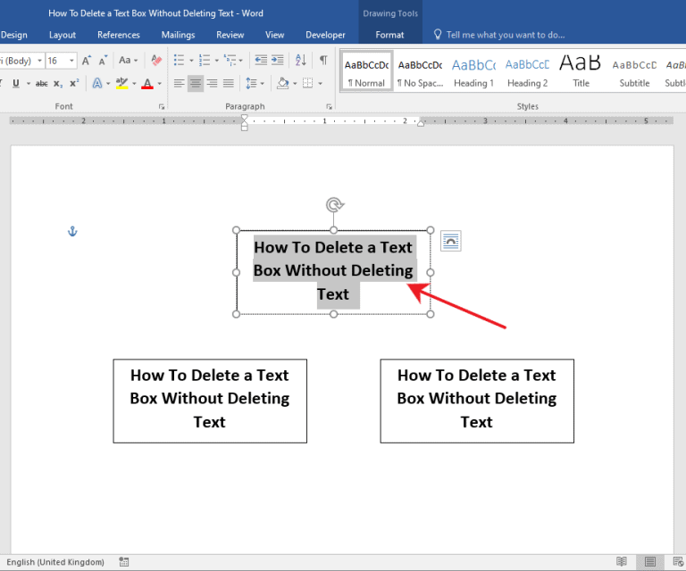 How to Delete Text Box in Word Without Deleting Text - OfficeBeginner