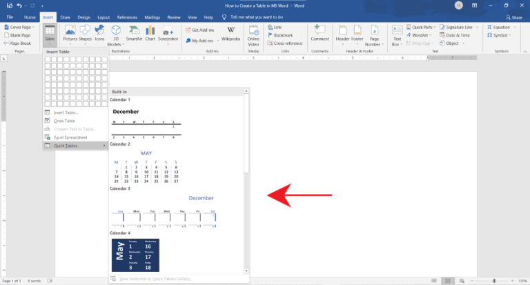 How to create a table in MS Word - OfficeBeginner