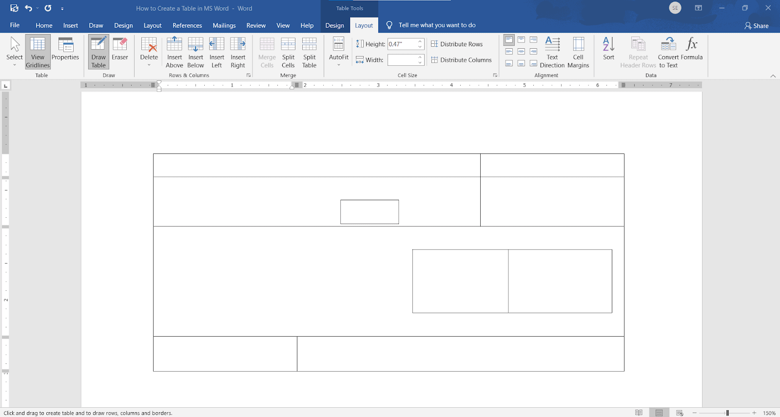 How to create a table in MS Word - OfficeBeginner
