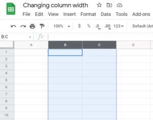 How to change column width in Google Sheets - OfficeBeginner
