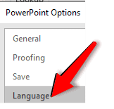 powerpoint change presentation language