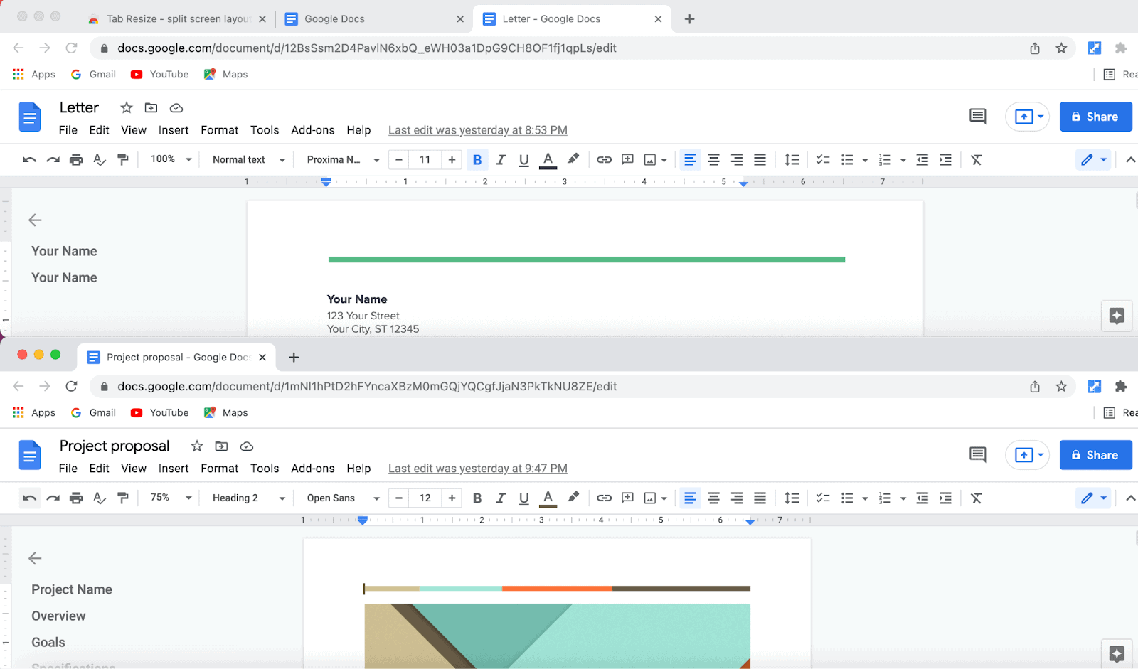 How to view two pages side by side in Google Docs - OfficeBeginner