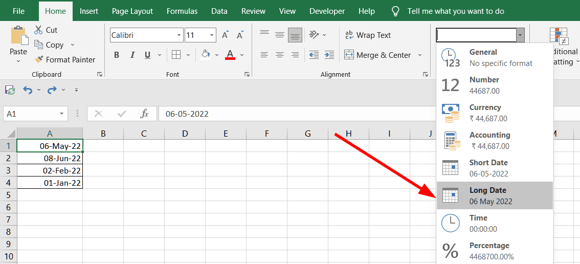 How to Change the Date Format in MS Excel - OfficeBeginner