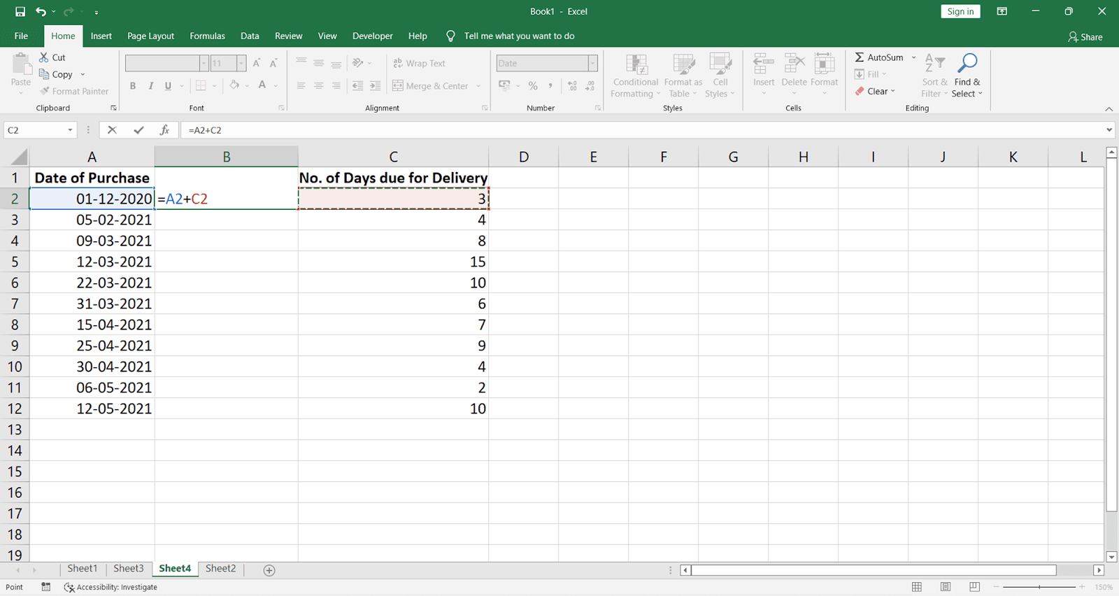 How to Add Days to a Date in MS Excel - OfficeBeginner