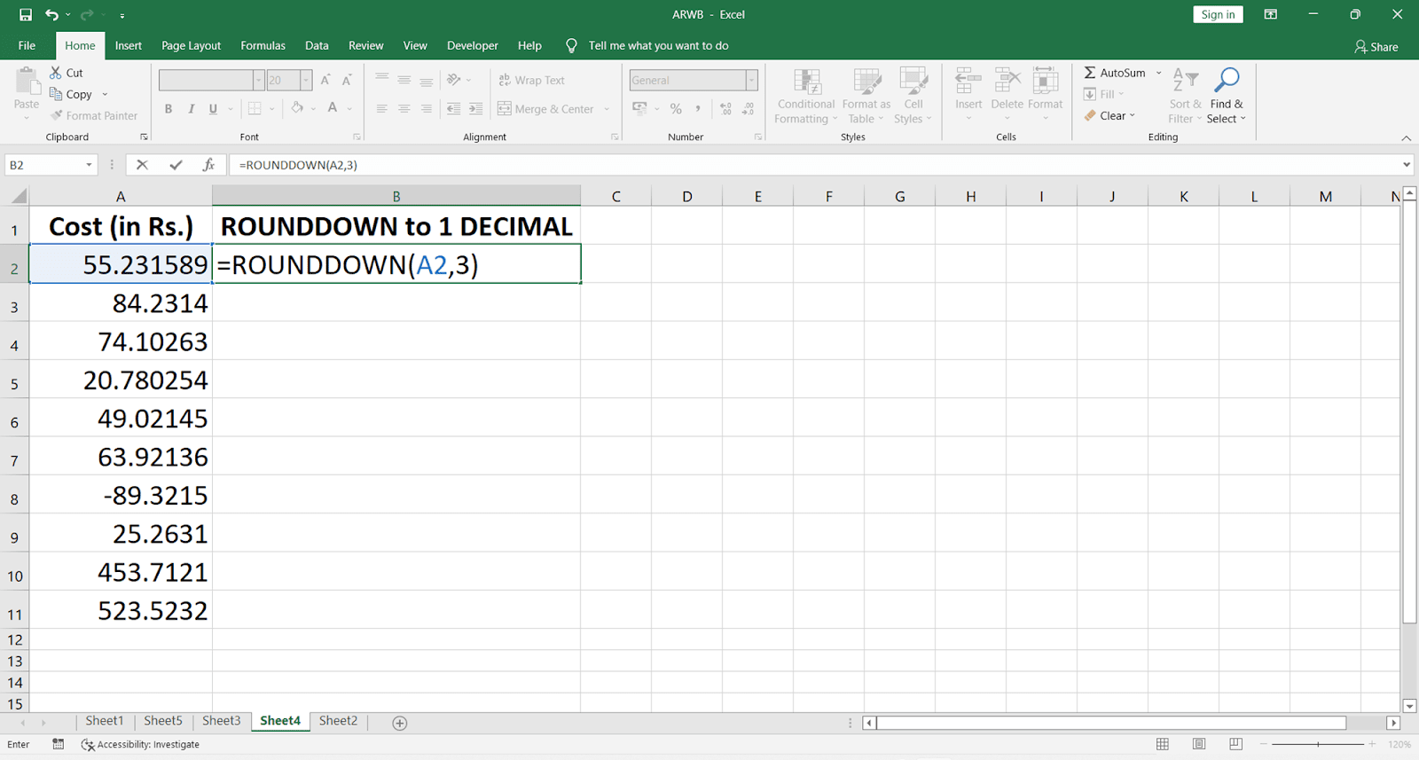 How to Round off Decimals in MS Excel - OfficeBeginner