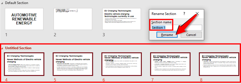 display presentation in slide sorter view