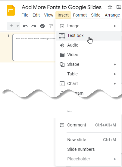 google presentation add font