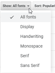 google presentation add font