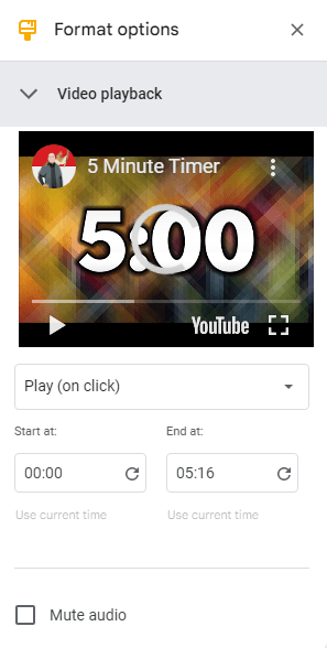 google slide presentation timer