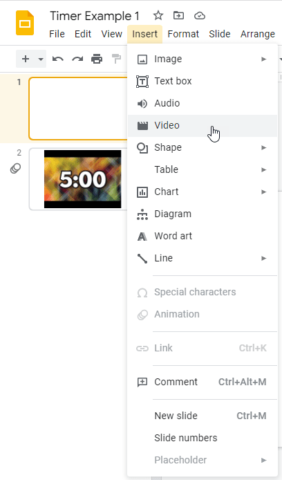 presentation timer google slides